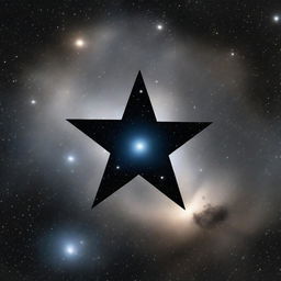 This image features a black star, a celestial body that exudes an aura of mystery and power