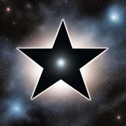 This image features a black star, a celestial body that exudes an aura of mystery and power