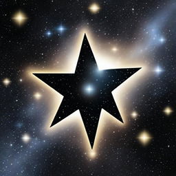 This image features a black star, a celestial body that exudes an aura of mystery and power