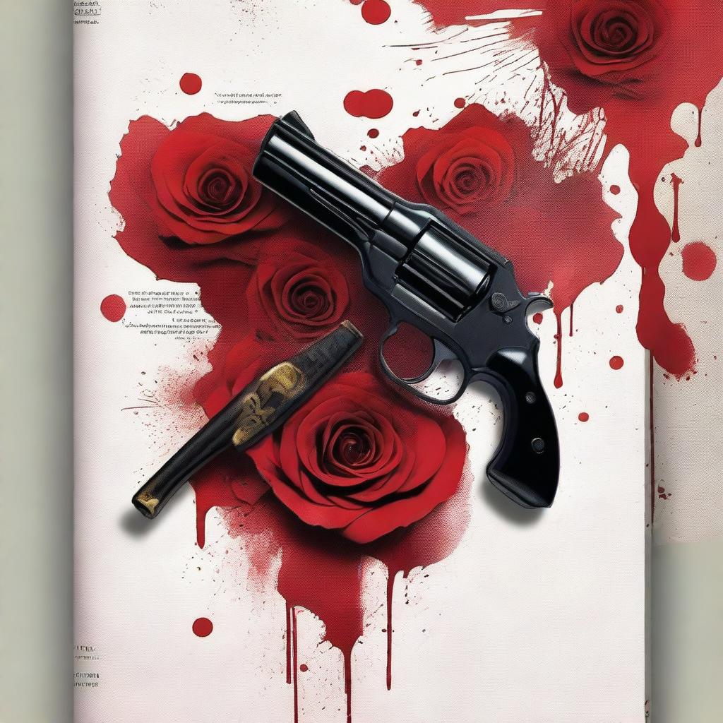 A book cover inspired by Chloe Gong's 'These Violent Delights,' featuring a dramatic scene with a gun and knife crossed at one another