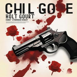 A book cover inspired by Chloe Gong's 'These Violent Delights,' featuring a dramatic scene with a gun and knife crossed at one another