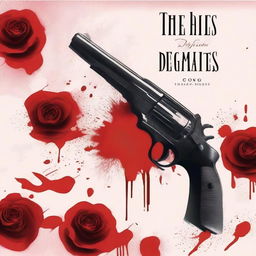 A book cover inspired by Chloe Gong's 'These Violent Delights,' featuring a dramatic scene with a gun and knife crossed at one another