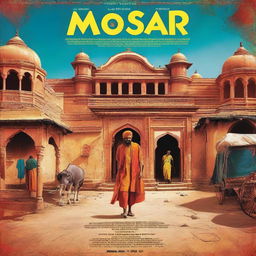 A film poster for 'mosar' set in a traditional Rajasthani village