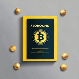 Uma capa de livro moderna e atraente sobre o guia e investimento em criptomoedas