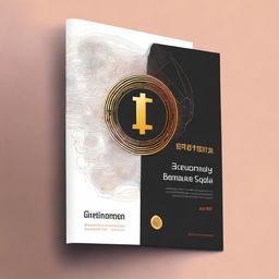 Uma capa de livro moderna e atraente sobre o guia e investimento em criptomoedas