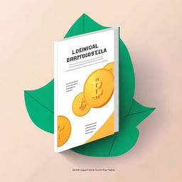 Uma capa de livro moderna e atraente sobre o guia e investimento em criptomoedas