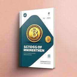 Uma capa de livro moderna e atraente sobre o guia e investimento em criptomoedas