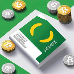 Uma capa de livro moderna e atraente sobre o guia e investimento em criptomoedas, com o texto em português do Brasil