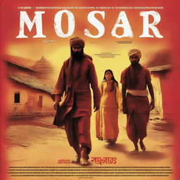 A film poster for 'mosar' set in a traditional Rajasthani village