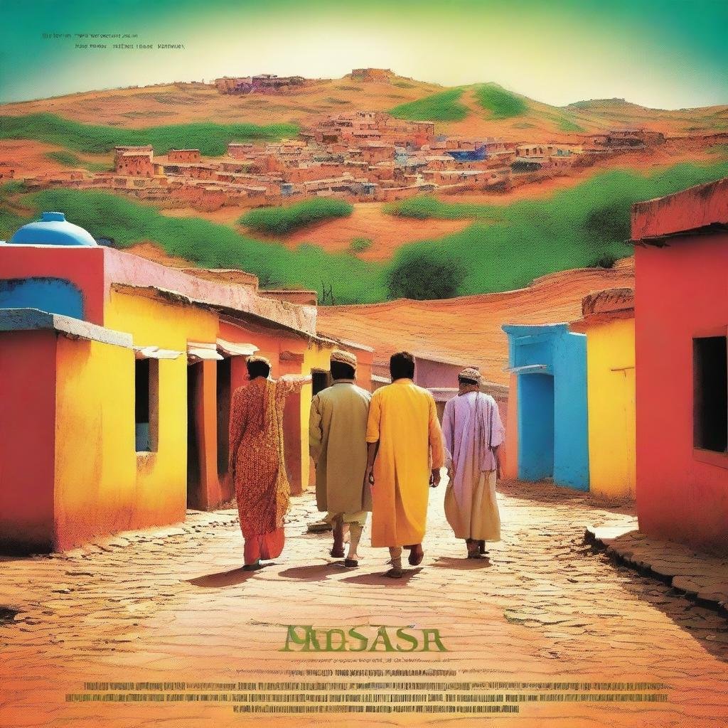 A film poster for 'mosar' set in a traditional Rajasthani village