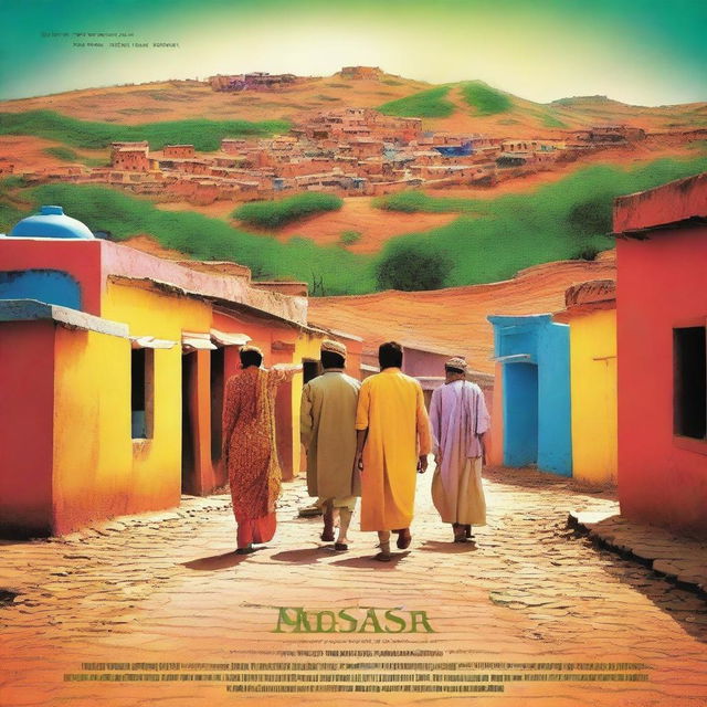 A film poster for 'mosar' set in a traditional Rajasthani village