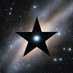 This image features a black star, a celestial body that exudes an aura of mystery and power