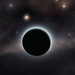 This image features a black planet, a mysterious and enigmatic celestial body