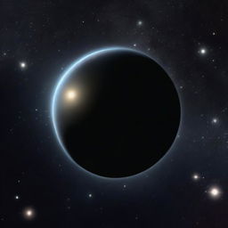 This image features a black planet, a mysterious and enigmatic celestial body