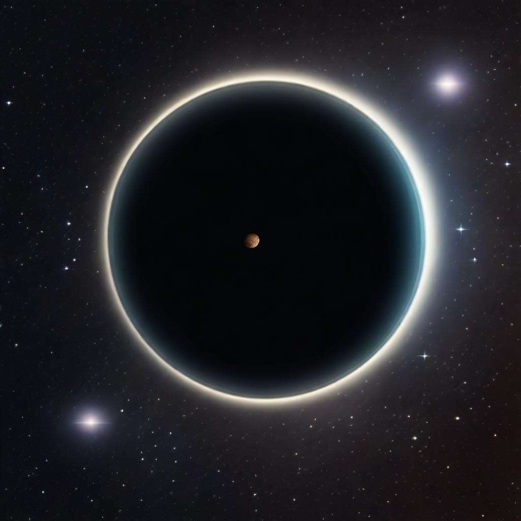 This image features a black planet, a mysterious and enigmatic celestial body