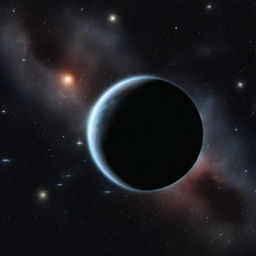 This image features a black planet, a mysterious and enigmatic celestial body