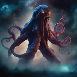 This image features a cosmic monster, a terrifying and otherworldly creature from the depths of space