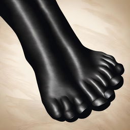 A detailed illustration focusing on ebony feet, showcasing the texture and natural beauty