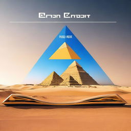 Create a submittal cover for a high-speed train project in Egypt with the pyramids in the background, designed with a futuristic theme