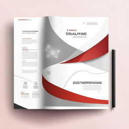 A futuristic business plan cover page design with space for a photo and a logo