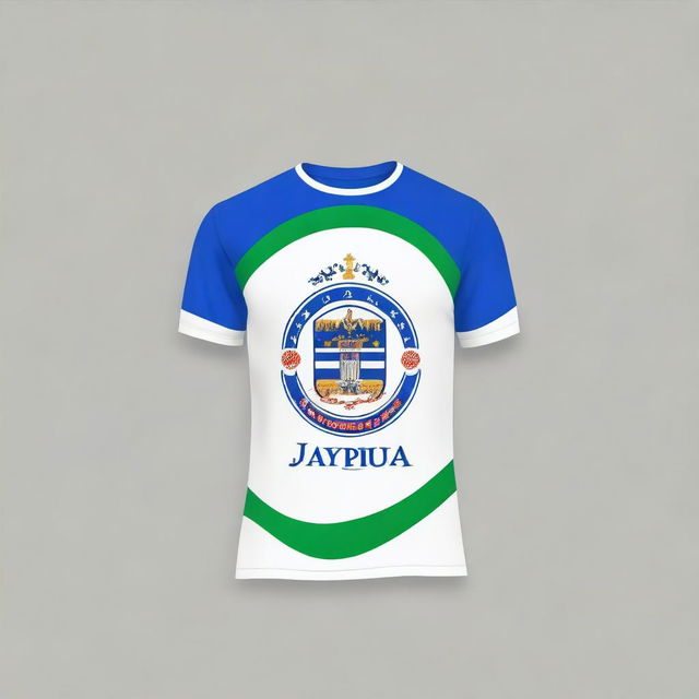 Design a T-shirt featuring the text 'Gli Azzurri Jayapura'