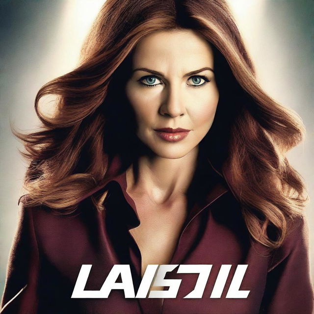 A movie poster for a thriller drama film featuring a close-up of a woman's bust as she opens her jacket with her hands, revealing a superhero costume underneath