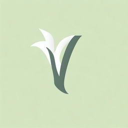 Create a vector logo featuring a white gladiolus flower arranged in the shape of the letter 'Y'