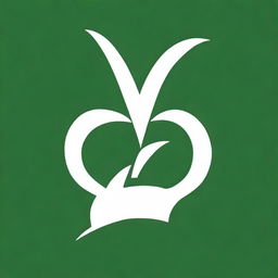 Create a vector logo featuring a white gladiolus flower arranged in the shape of the letter 'Y'
