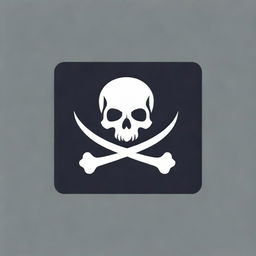 A skull and crossbones upon a dark flag, incorporating elements of classic pirate design into a modern logo aesthetics.