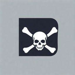 A skull and crossbones upon a dark flag, incorporating elements of classic pirate design into a modern logo aesthetics.