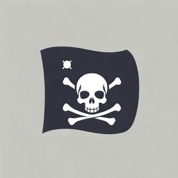 A skull and crossbones upon a dark flag, incorporating elements of classic pirate design into a modern logo aesthetics.