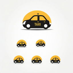 The same modern taxi company logo, but now with an additional space specifically designed to incorporate a cell-phone number.