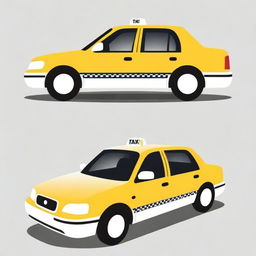 Modify the taxi logo by adding a horizontal bar below the car graphic, designated for the placement of a cell-phone number.