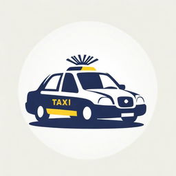 Modify the taxi logo by adding a horizontal bar below the car graphic, designated for the placement of a cell-phone number.