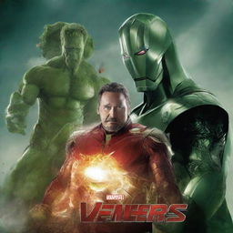 A visually stunning and hyper-realistic movie poster for 'Avengers: Doomsday' featuring Iron Man and Dr
