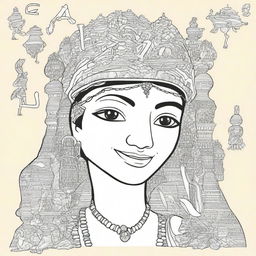 Create a vibrant and engaging cover page for an Indian alphabet coloring book