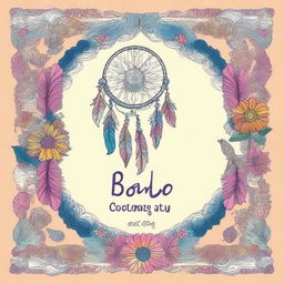 Create a boho-themed book cover for a children's coloring book with a Hindustani touch