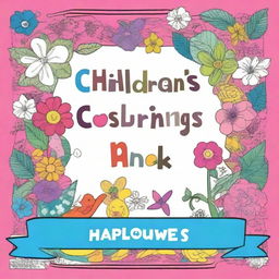 Create a cover page for a children's coloring book