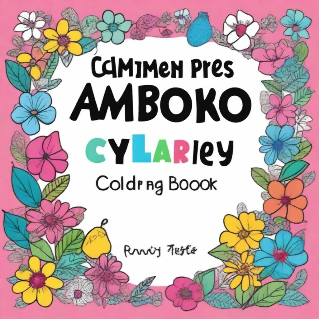 Create a cover page for a children's coloring book