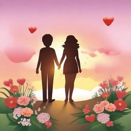 A heartwarming image illustrating 'All The Reasons Why I Love You' with various romantic elements such as hearts, flowers, and a couple holding hands