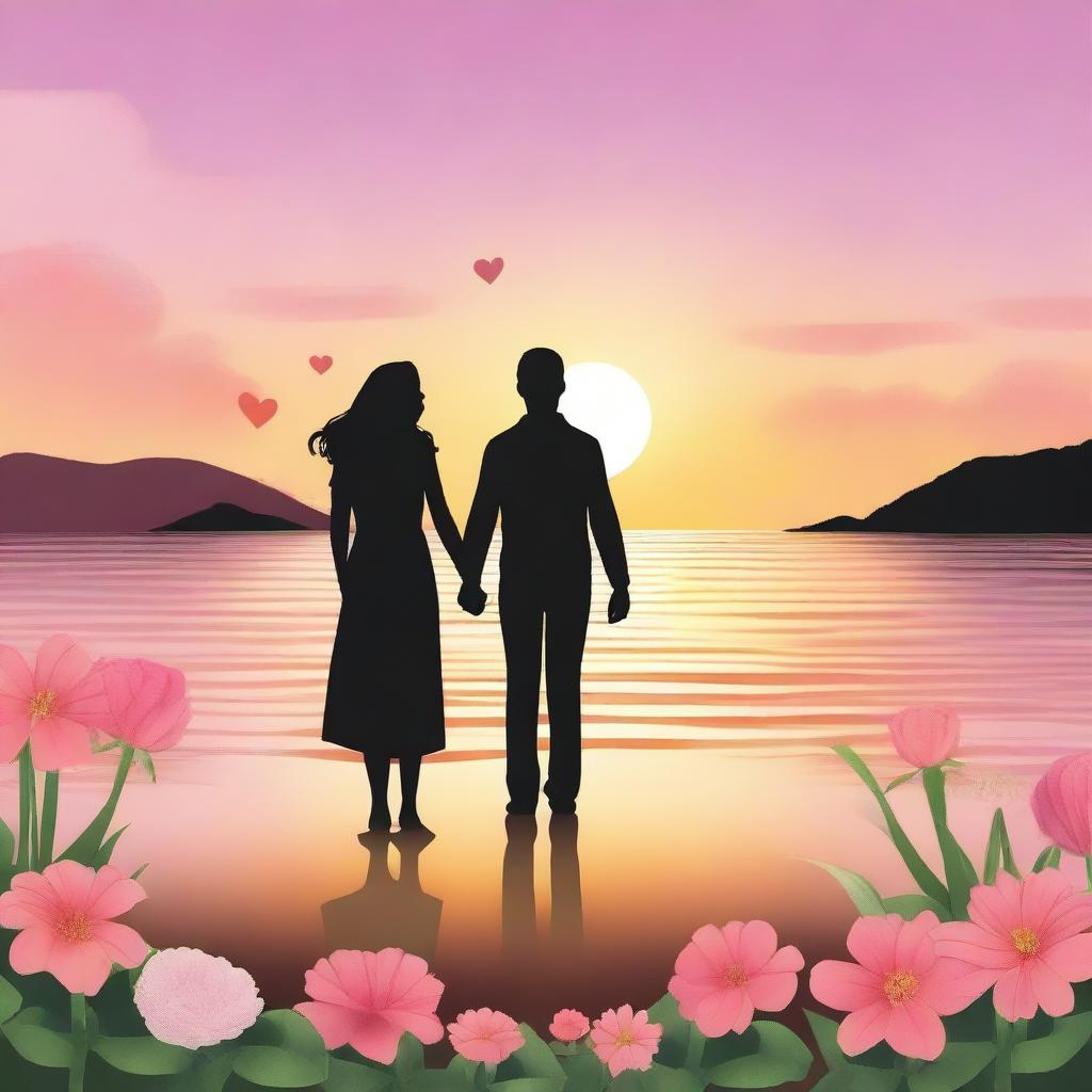 A heartwarming image illustrating 'All The Reasons Why I Love You' with various romantic elements such as hearts, flowers, and a couple holding hands