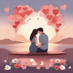 A heartwarming illustration titled 'All The Reasons Why I Love You' featuring a couple in a romantic setting