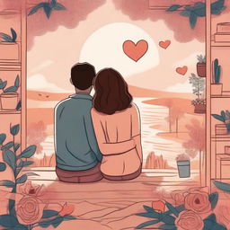 A heartwarming illustration titled 'All The Reasons Why I Love You' featuring a couple in a romantic setting