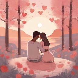 A heartwarming illustration titled 'All The Reasons Why I Love You' featuring a couple in a romantic setting