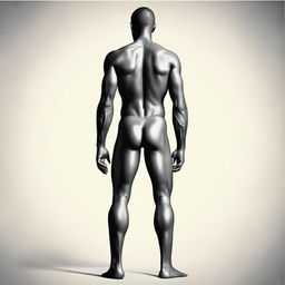 Create an image of a slim, waifish man viewed from the back