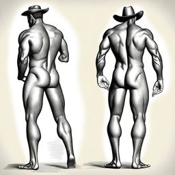 Create an image of a slim, waifish man viewed from the back