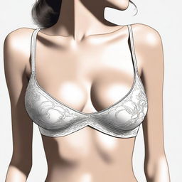 A tasteful and artistic depiction of a person wearing a short bra, focusing on the fashion and design of the garment