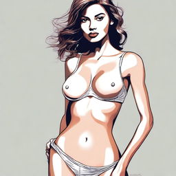 A tasteful and artistic depiction of a person wearing a short bra, focusing on the fashion and design of the garment