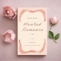 A very simple romance book cover for an online book titled 'Heated Hearts'