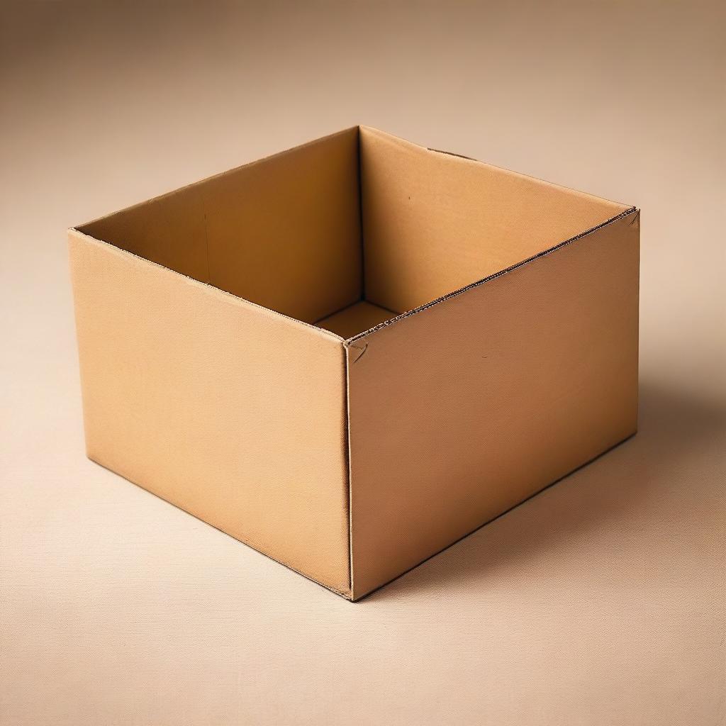 Design a thin cardboard box with dimensions 5 cm high, 25 cm wide, and 25 cm long